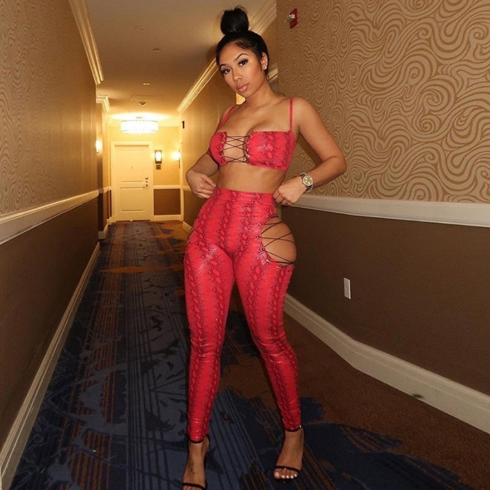 2-piece Snake skin print set